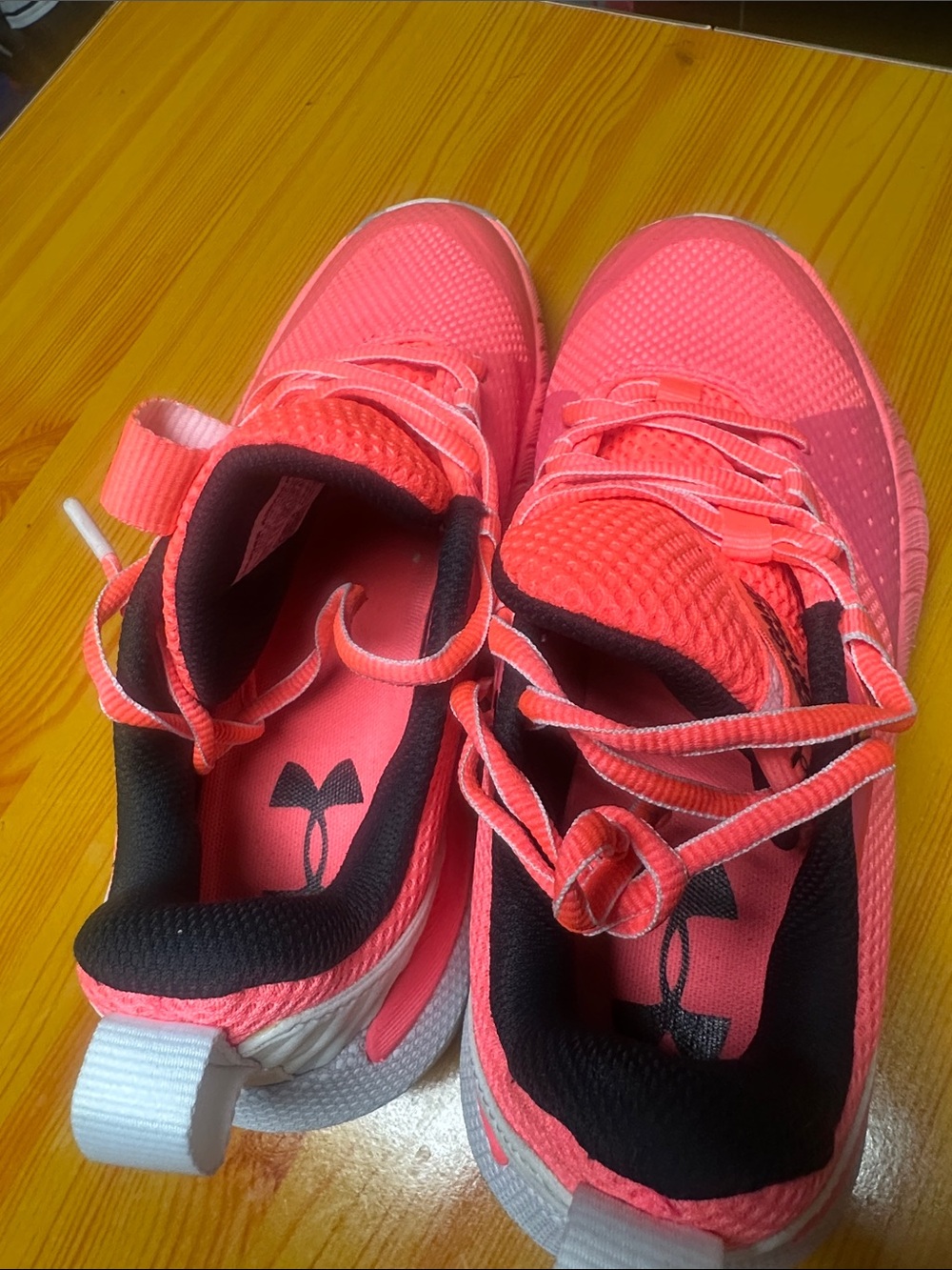 Under Armour Kids Coral-Pink Athletic Sneakers